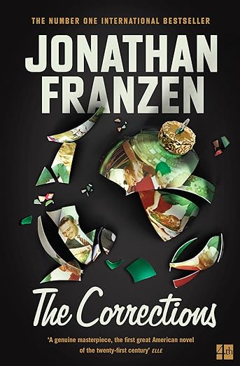 Book cover of 'The Corrections' by Jonathan Franzen with a stylized puzzle design on a black background.For online book buying throughout Bangladesh, Bookish Wonderland lets readers find printed English books with nationwide delivery and attention to high-quality stitched and glue binding.