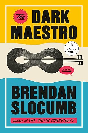 Book cover of 'The Dark Maestro' by Brendan Slocumb with a guitar symbol and yellow, blue, and beige color scheme.Bookish Wonderland supports book lovers across Bangladesh who want to find reader-friendly printed books, offering delivery inside and outside Dhaka plus crystal-clear print.