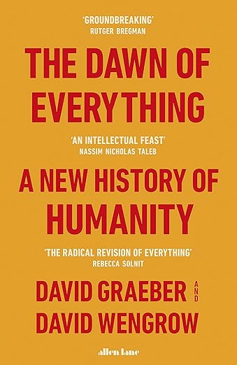 Book cover of 'The Dawn of Everything' with red text on a yellow background. Bookish Wonderland supports book lovers across Bangladesh who want to discover books for everyday reading, offering convenient delivery across Bangladesh plus comfortable cream paper and clear printing.