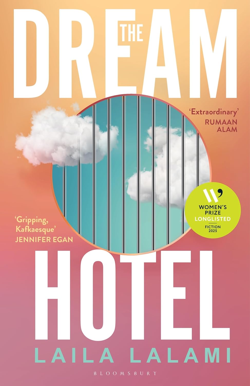 Book cover of 'The Dream Hotel' by Laila Lalami with a pink and orange gradient and cloud design.For customers across Bangladesh, Bookish Wonderland makes it easier to shop for books for everyday reading through customer-friendly ordering and delivery and clear print with strong binding.