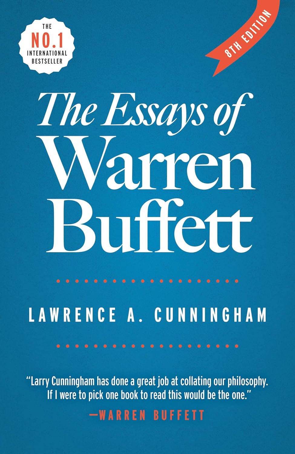 Book cover of 'The Essays of Warren Buffett' with a blue background and white text. For customers across Bangladesh, Bookish Wonderland makes it easier to choose English books through delivery inside and outside Dhaka and comfortable cream paper and clear printing.