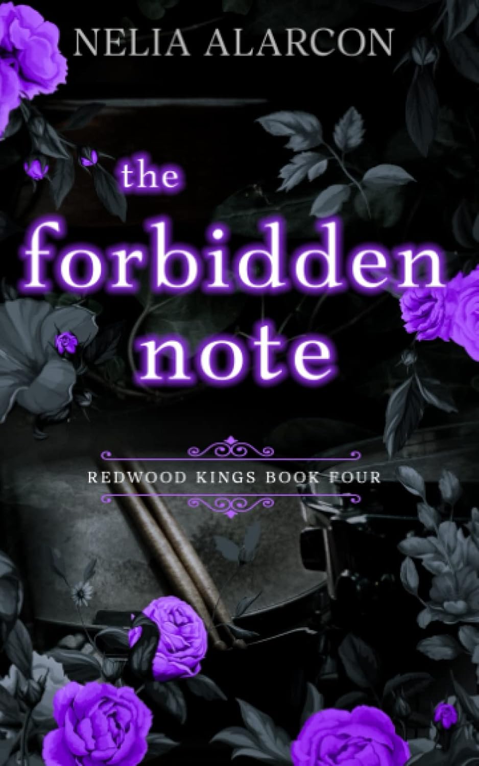 Book cover of 'The Forbidden Note' by Nelia Alarcon with purple flowers and a dark background. The largest online bookshop in Bangladesh.