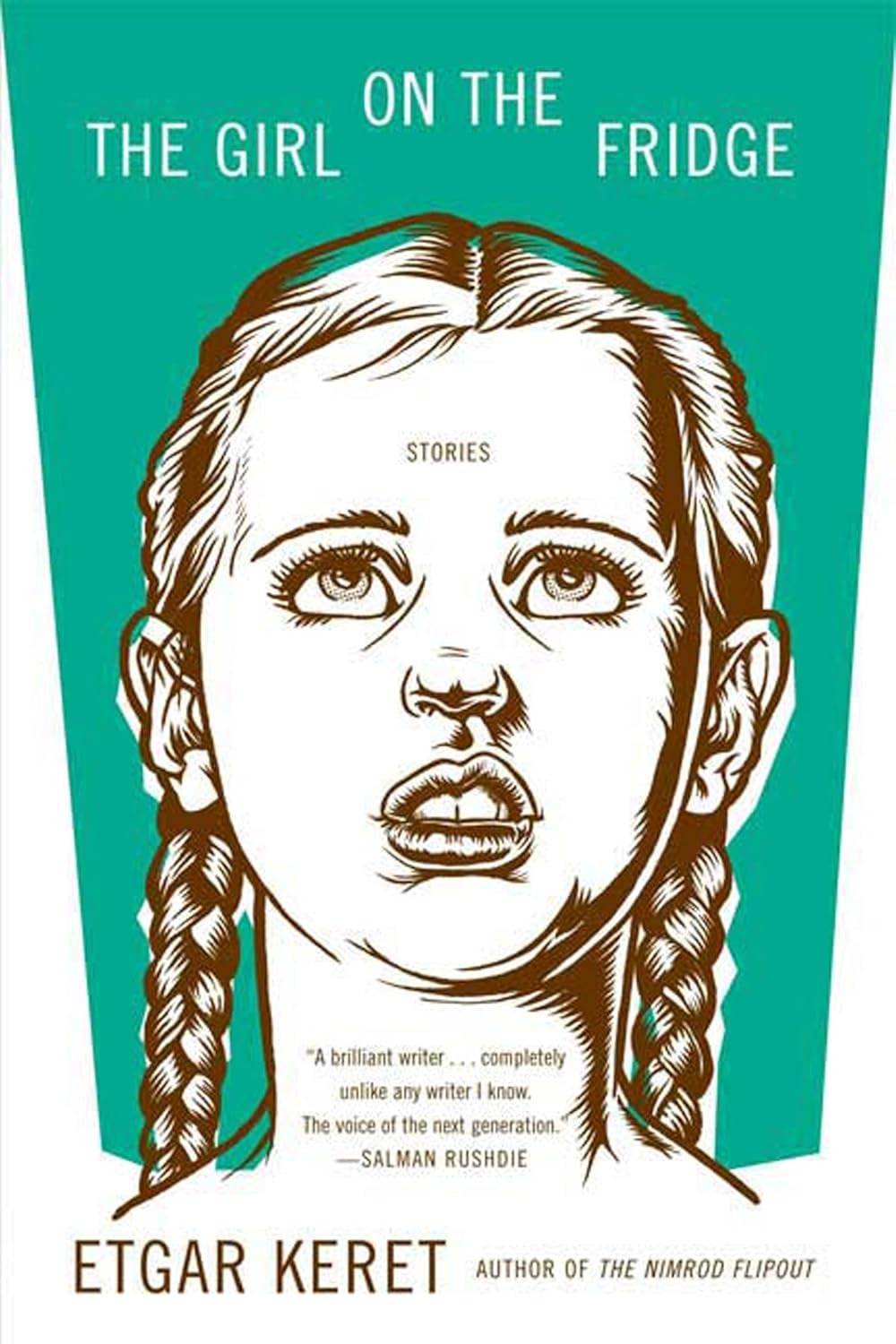 Book cover of 'The Girl on the Fridge' by Etgar Keret with a stylized illustration of a girl's face. For customers across Bangladesh, Bookish Wonderland makes it easier to discover premium-quality books through customer-friendly ordering and delivery and crystal-clear print.