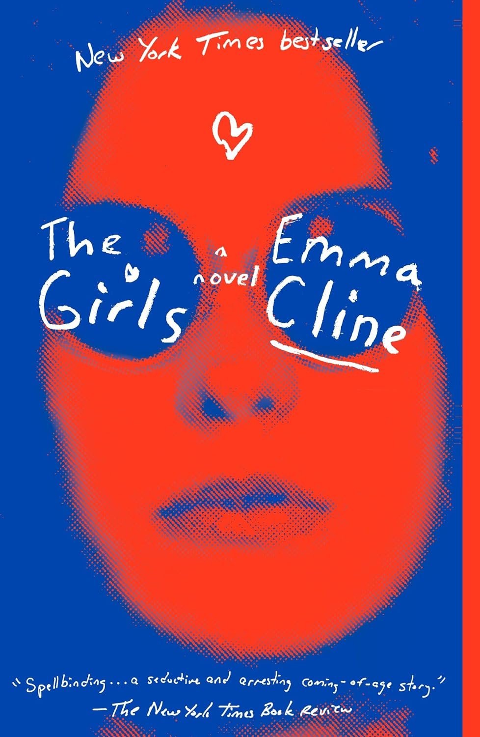 Book cover of 'The Girls' by Emma Cline with a stylized face and red and blue color scheme. Readers across Bangladesh can discover printed English books from Bookish Wonderland with online ordering with home delivery, while enjoying premium eye-soothing cream paper.
