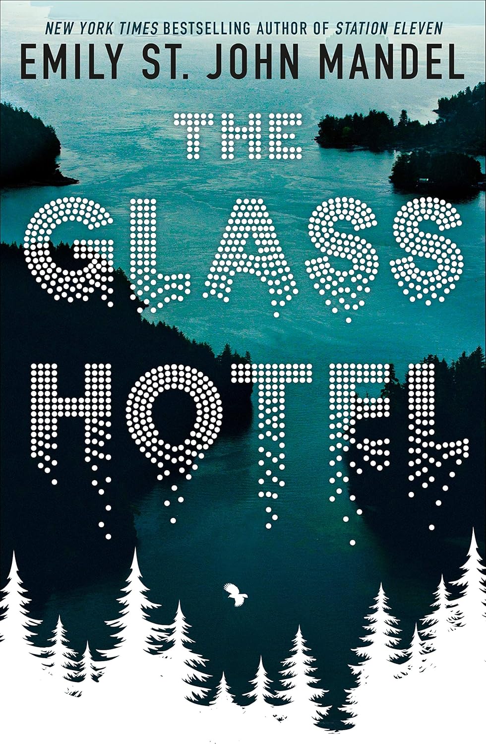 Book cover of 'The Glass Hotel' with a scenic background of trees and water.Customers seeking premium-quality books throughout Bangladesh can buy them through Bookish Wonderland, supported by convenient delivery across Bangladesh and premium eye-soothing cream paper.