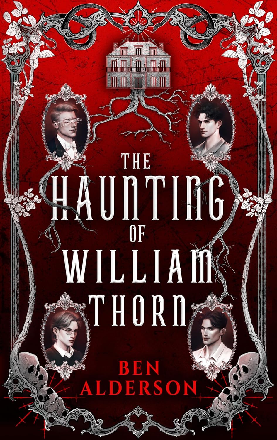 Book cover of 'The Haunting of William Thorn' by Ben Alderson with decorative elements and portraits.For customers across Bangladesh, Bookish Wonderland makes it easier to order books for everyday reading through nationwide delivery and crystal-clear print.