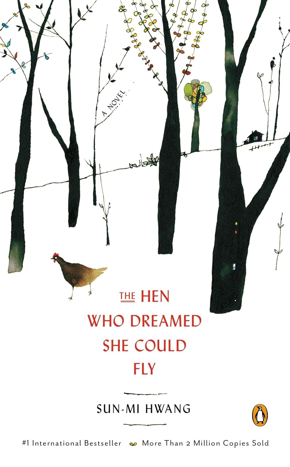 Book cover of 'The Hen Who Dreamed She Could Fly' with trees and a hen illustration.For customers across Bangladesh, Bookish Wonderland makes it easier to choose English books through customer-friendly ordering and delivery and sharp text and durable binding.