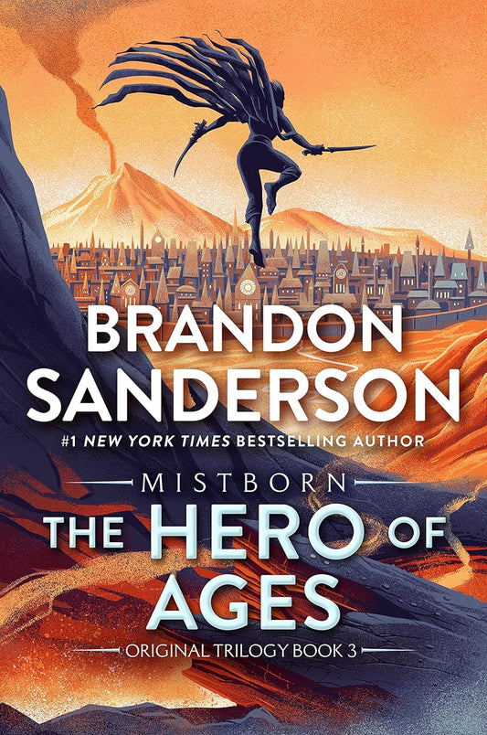 Book cover of 'The Hero of Ages' by Brandon Sanderson with a fantasy scene and character. Book with best quality print in Bangladesh.