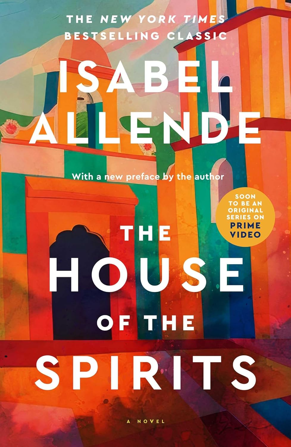 Book cover of 'The House of the Spirits' by Isabel Allende with colorful abstract design. Customers seeking printed English books across Bangladesh can discover them through Bookish Wonderland, supported by customer-friendly ordering and delivery and durable stitched-and-glue binding.