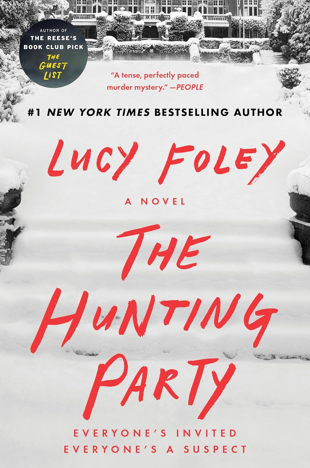 Book cover of 'The Hunting Party' by Lucy Foley with a snowy background. For online book buying across Bangladesh, Bookish Wonderland lets readers discover books for everyday reading with urgent delivery options in Dhaka and attention to sharp text and durable binding.