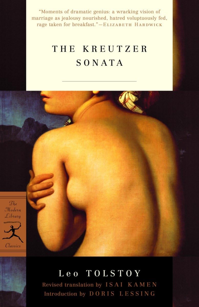 Book cover of 'The Kreutzer Sonata' by Leo Tolstoy with a woman's back and arm on a dark background. Readers across Bangladesh can choose books for everyday reading from Bookish Wonderland with customer-friendly ordering and delivery, while enjoying premium eye-soothing cream paper.