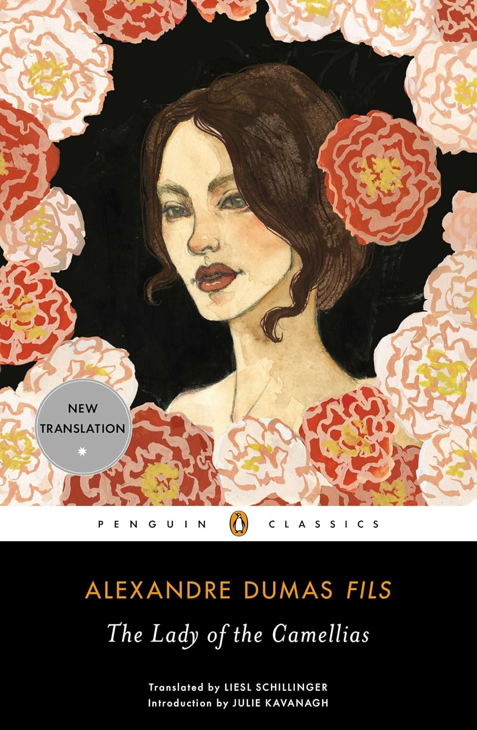 Book cover of 'The Lady of the Camellias' by Alexandre Dumas fils with floral design and Penguin Classics logo. Online shoppers throughout Bangladesh can order reader-friendly printed books at Bookish Wonderland with customer-friendly ordering and delivery and editions featuring durable stitched-and-glue binding.
