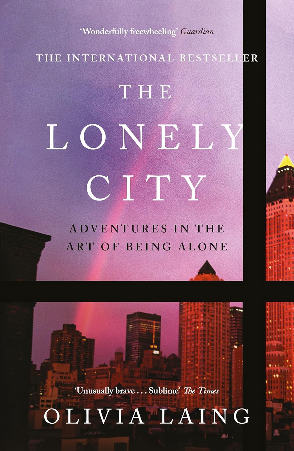 Book cover of 'The Lonely City' by Olivia Laing with cityscape illustrations.Bookish Wonderland provides a convenient way for readers throughout Bangladesh to buy durable printed books with delivery inside and outside Dhaka and sharp text and durable binding.
