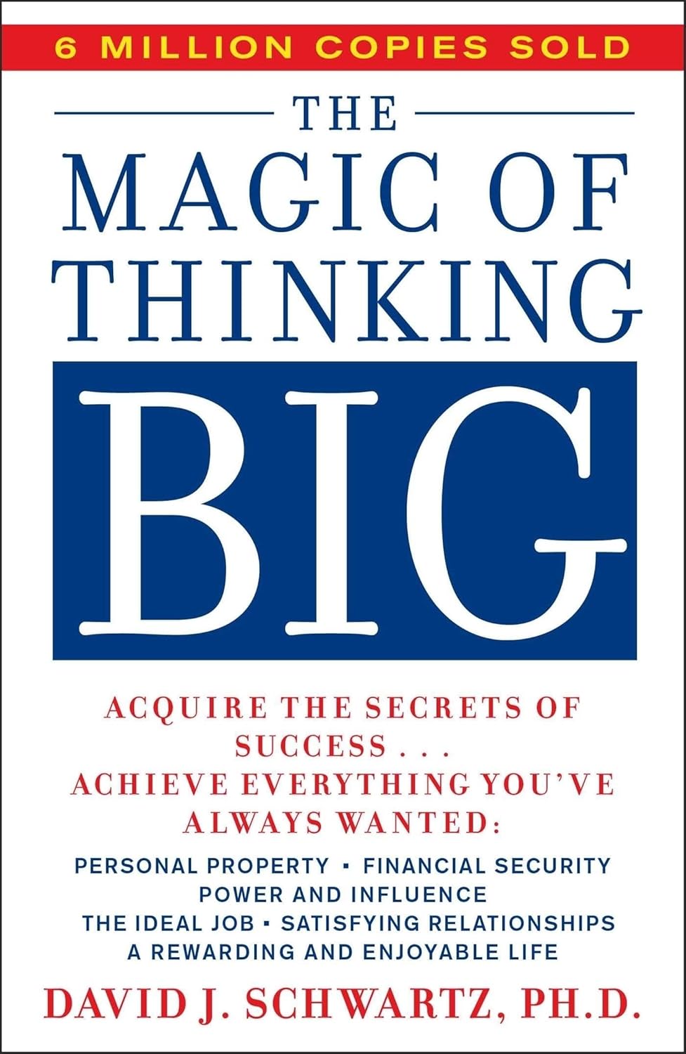 Book cover of 'The Magic of Thinking Big' by David J. Schwartz with a red banner and blue text. Bookish Wonderland serves readers throughout Bangladesh with books for everyday reading, making it simple to choose online through urgent delivery options in Dhaka and clear print with strong binding.