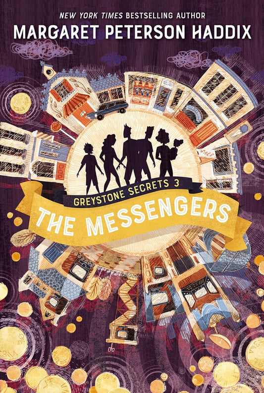 Book cover of 'The Messengers' from 'Greystone Secrets' series by Margaret Peterson Haddix. Bookish Wonderland helps readers access global knowledge in Bangladesh.