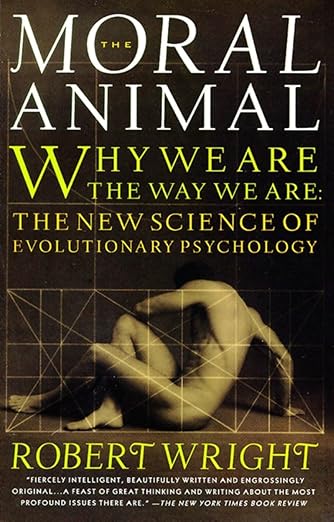 Book cover of 'The Moral Animal' by Robert Wright with a grid pattern and silhouette of a person.Bookish Wonderland serves readers throughout Bangladesh with printed English books, making it simple to buy online through urgent delivery options in Dhaka and crystal-clear print.