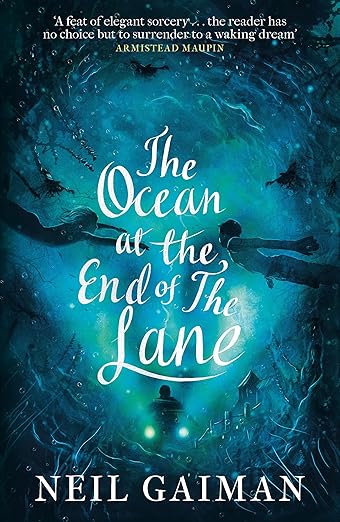 Book cover of 'The Ocean at the End of the Lane' by Neil Gaiman with a mystical design.Bookish Wonderland provides a convenient way for readers across Bangladesh to purchase durable printed books with convenient delivery across Bangladesh and sharp text and durable binding.