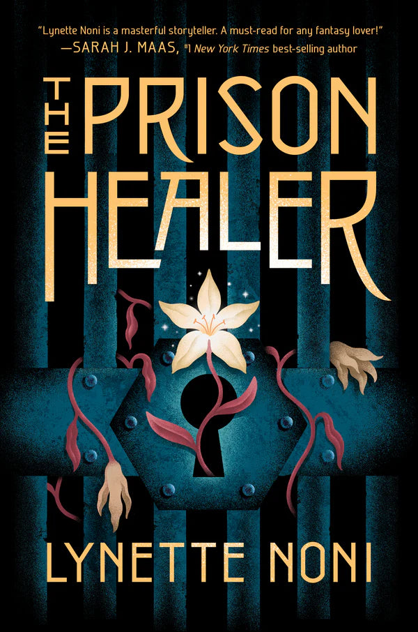 Book cover of 'The Prison Healer' by Lynette Noni with a lock design and floral elements. Book buyers across Bangladesh can purchase reader-friendly printed books from Bookish Wonderland, combining customer-friendly ordering and delivery with sharp text and durable binding.