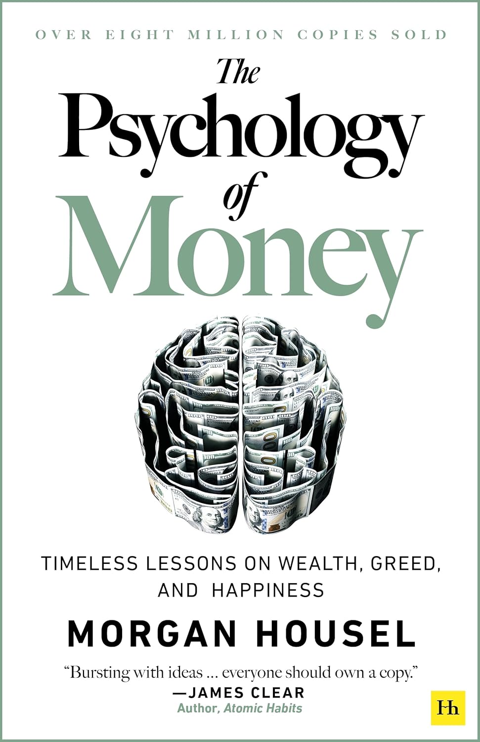 Book cover of 'The Psychology of Money' by Morgan Housel with a brain illustration on a white background. Bookish Wonderland provides a convenient way for readers across Bangladesh to discover quality English books with online ordering with home delivery and crystal-clear print.