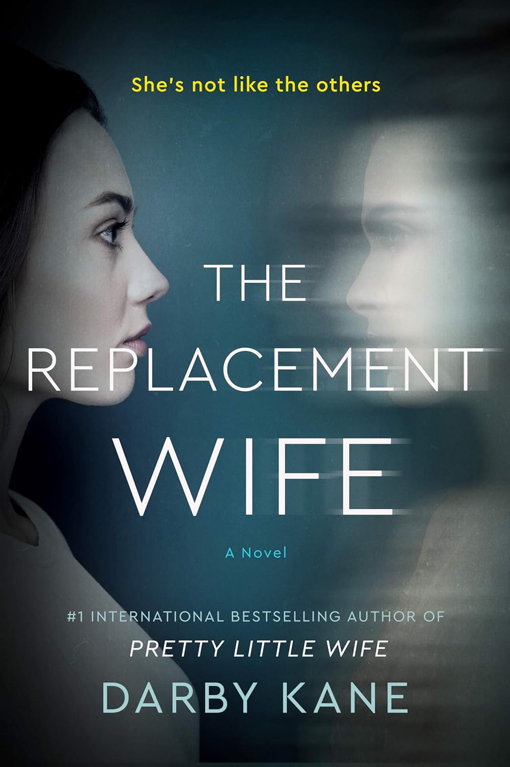 Book cover of 'The Replacement Wife' by Darby Kane featuring a woman's face and a ghostly figure. Book buyers across Bangladesh can get books for everyday reading from Bookish Wonderland, combining nationwide delivery with premium eye-soothing cream paper.