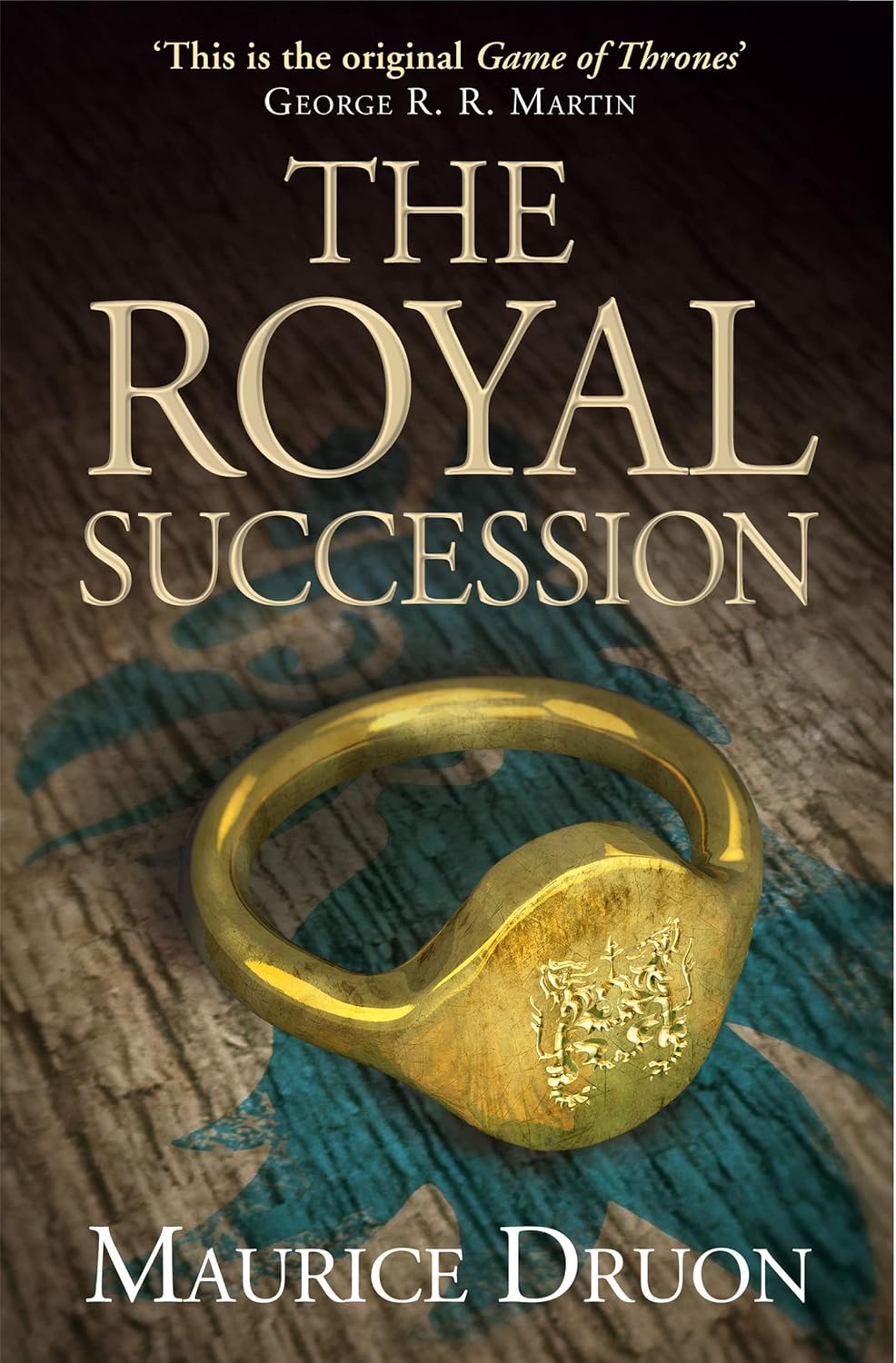 Book cover of 'The Royal Succession' with a gold ring on a textured background. Get this book in Bangladesh from bookish wonderland.