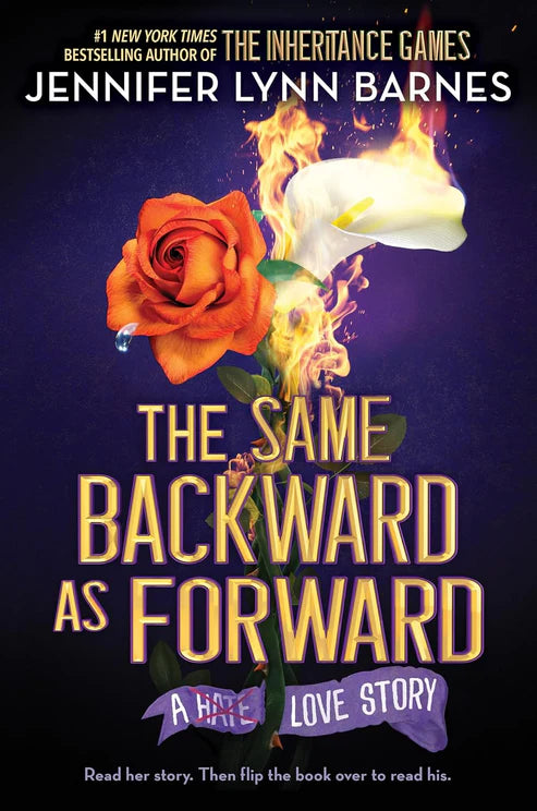 Book cover of 'The Same Backward as Forward' by Jennifer Lynn Barnes with flowers and text. Best print quality in Bangladesh.
