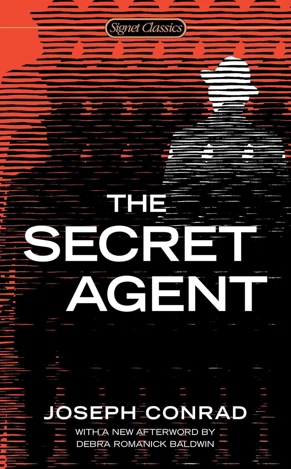 Book cover of 'The Secret Agent' by Joseph Conrad with a stylized figure and red background. For online book buying throughout Bangladesh, Bookish Wonderland lets readers order books for study and leisure with urgent delivery options in Dhaka and attention to premium eye-soothing cream paper.
