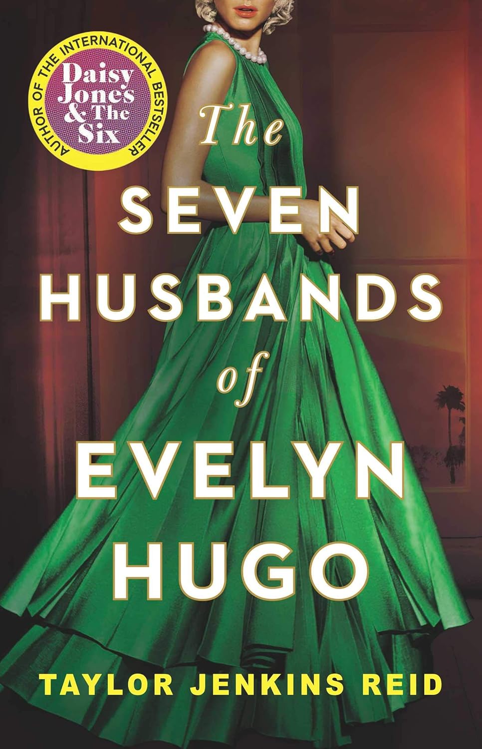 Book cover of 'The Seven Husbands of Evelyn Hugo' with a woman in a green dress.  Customers seeking English books across Bangladesh can get them through Bookish Wonderland, supported by convenient delivery across Bangladesh and high-quality stitched and glue binding.