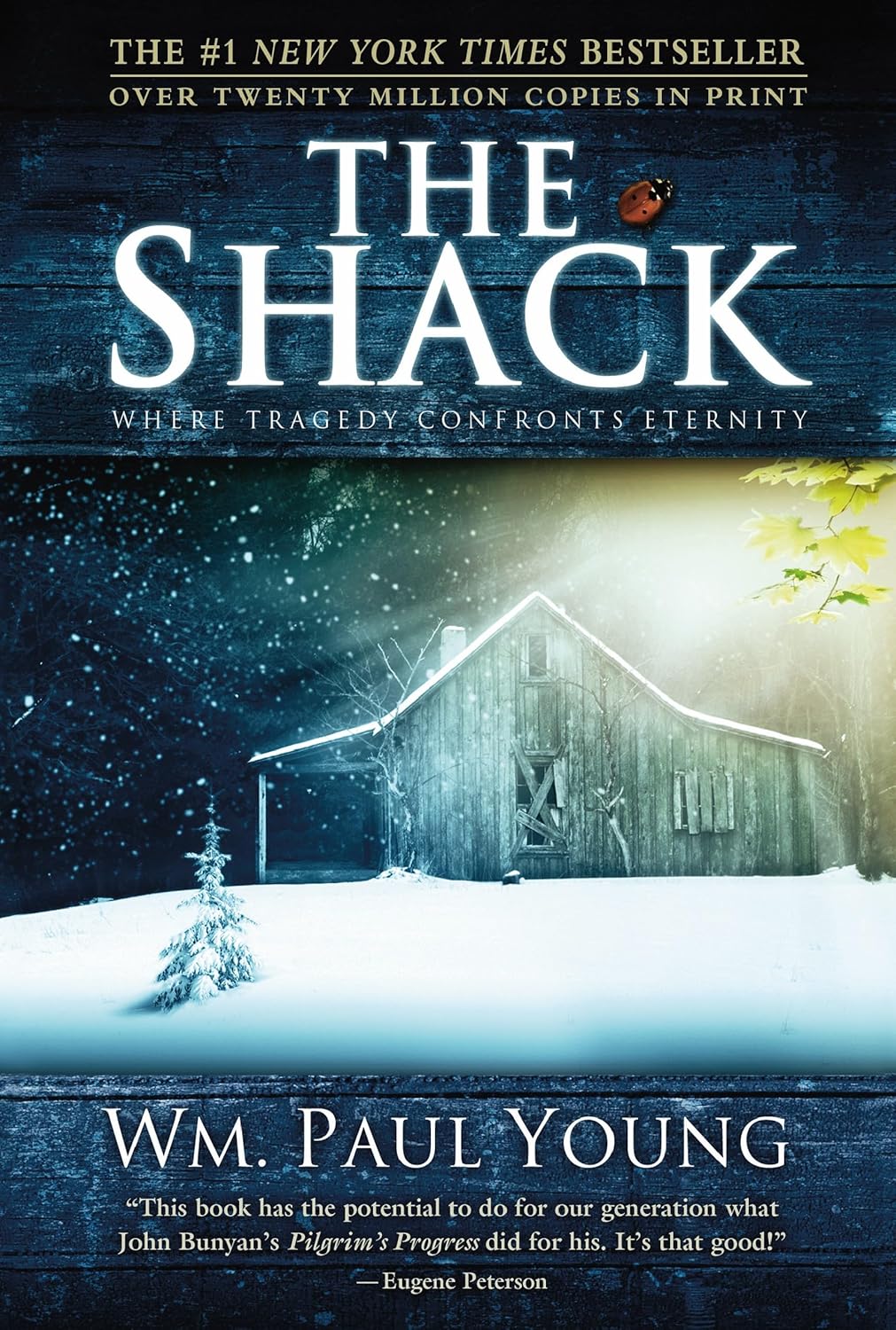 Book cover of 'The Shack' with a snowy scene and text about the book's popularity. Customers seeking durable printed books across Bangladesh can discover them through Bookish Wonderland, supported by online ordering with home delivery and clear print with strong binding.