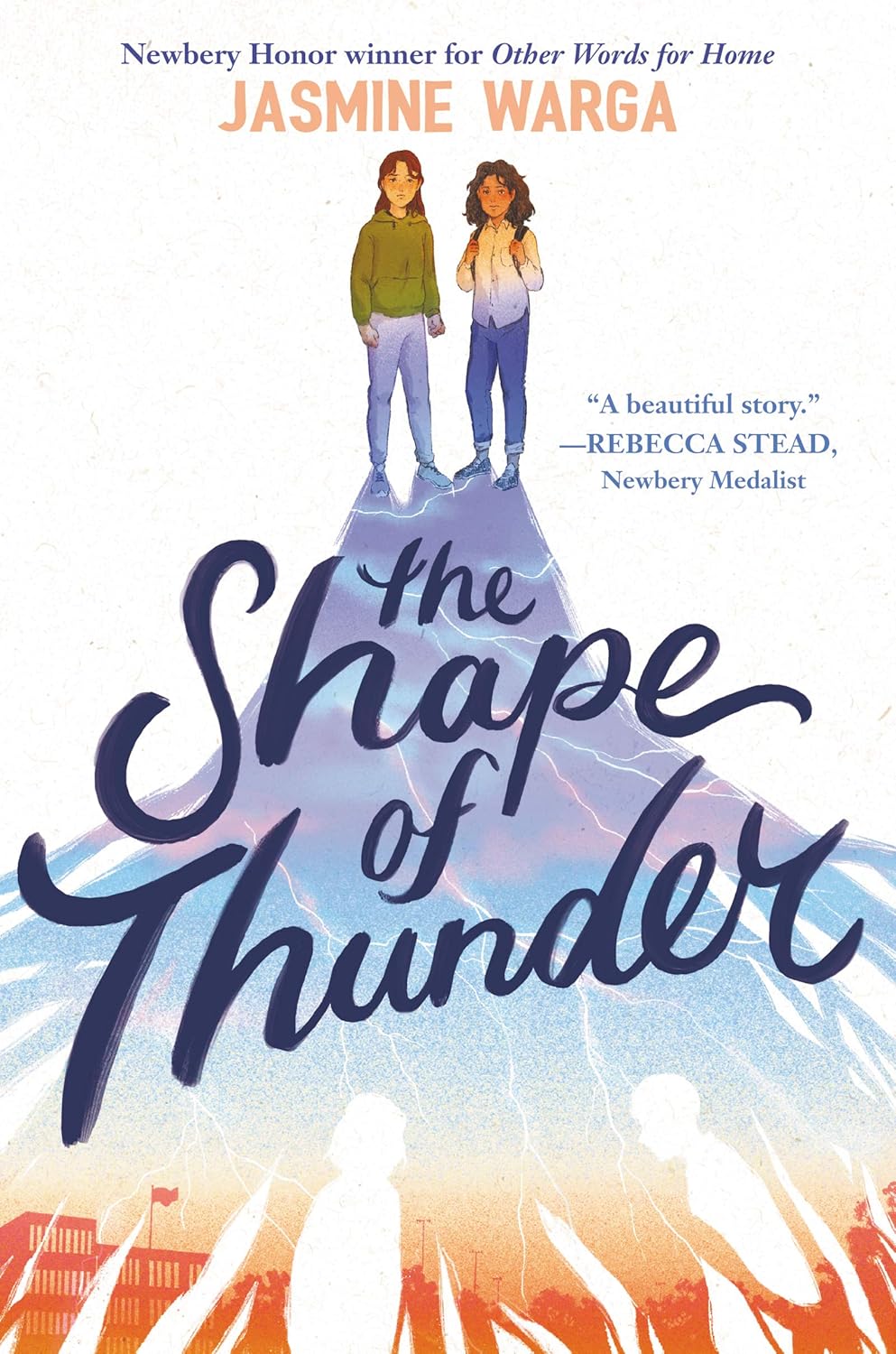 Book cover of 'The Shape of Thunder' by Jasmine Warga with two children standing on a mountain. Bookish Wonderland serves readers across Bangladesh with reader-friendly printed books, making it simple to discover online through delivery inside and outside Dhaka and crystal-clear print.