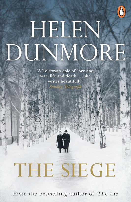 Book cover of 'The Siege' by Helen Dunmore with a snowy landscape and couple walking scene.Bookish Wonderland supports book lovers across Bangladesh who want to get durable printed books, offering Cash on Delivery across Bangladesh plus comfortable cream paper and clear printing.
