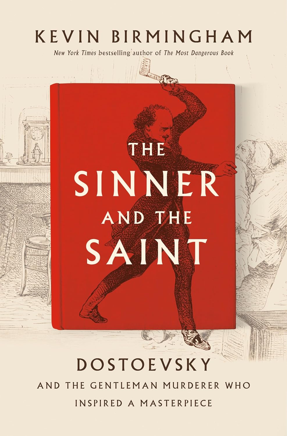 Book cover of 'The Sinner and the Saint' by Kevin Birmingham with a red background and illustration.Bookish Wonderland serves readers throughout Bangladesh with books for study and leisure, making it simple to order online through fast delivery options in Dhaka and sharp text and durable binding.