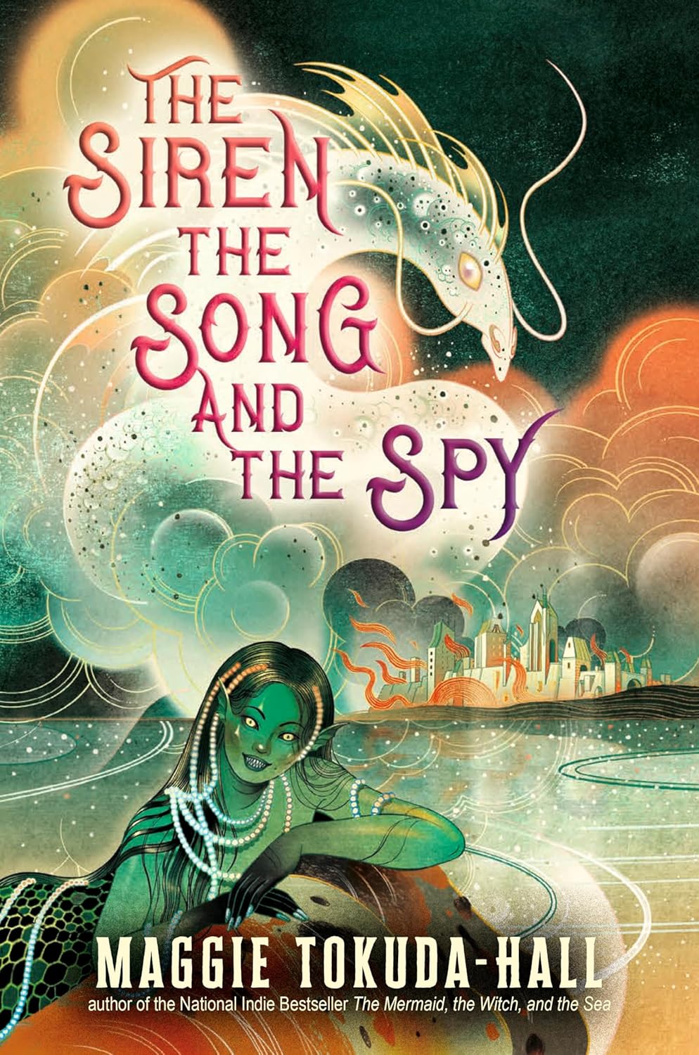 Book cover of 'The Siren, The Song, and The Spy' with a green mermaid and dragon illustration.Bookish Wonderland serves readers across Bangladesh with books for everyday reading, making it simple to purchase online through delivery inside and outside Dhaka and high-quality stitched and glue binding.