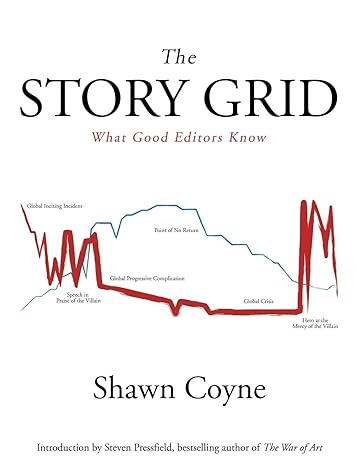 Book cover of 'The Story Grid' by Shawn Coyne with a graph illustration on a white background. at Bookish Wonderland