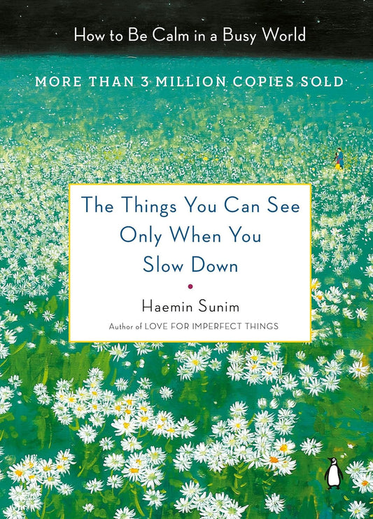 Book cover with floral design and text about being calm in a busy world book in BD