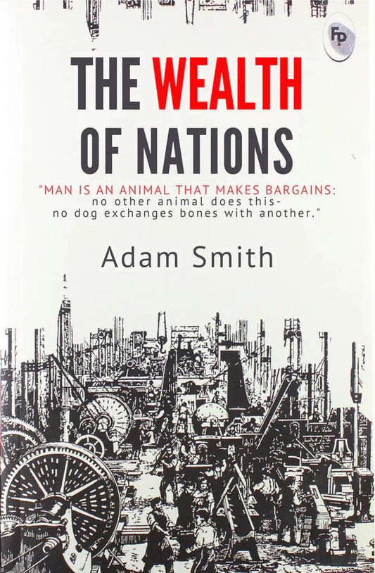 Book cover of 'The Wealth of Nations' by Adam Smith with industrial scene illustration. price in BD