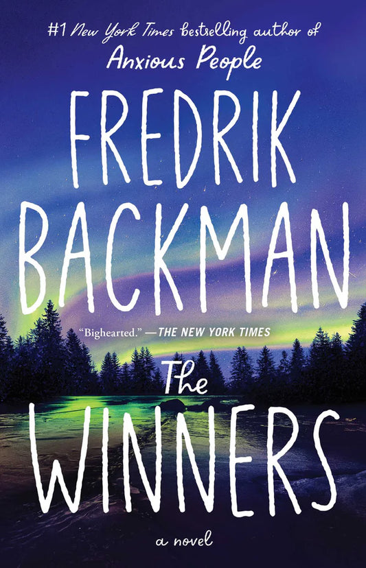 Book cover of 'The Winners' by Fredrik Backman with a scenic background book available at Bookish wonderland.