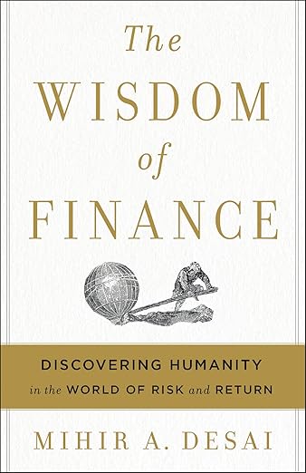 Book cover of 'The Wisdom of Finance' by Mihir A. Desai with gold text on a white background. available in Bangladesh.
