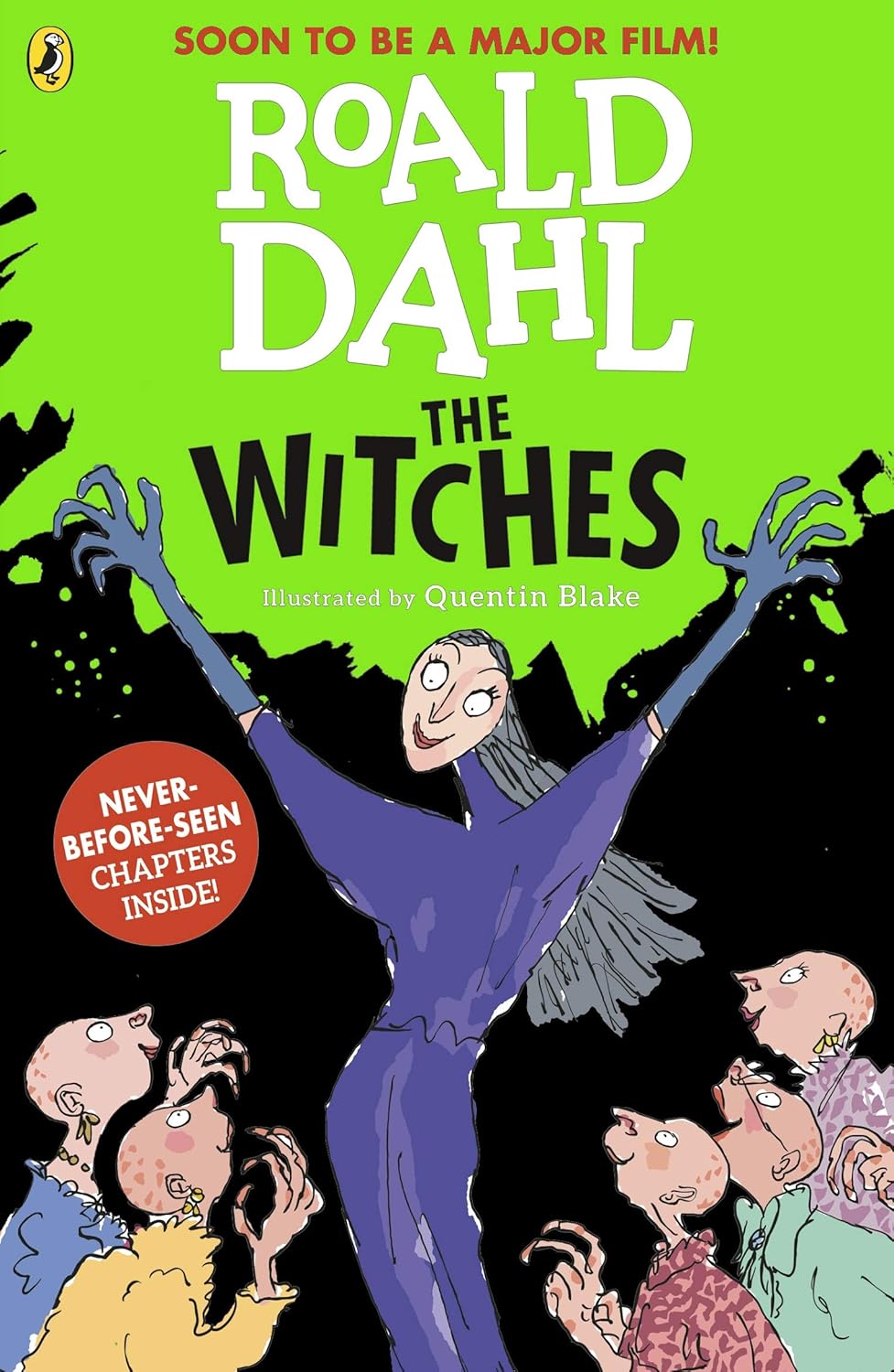 Book cover of 'The Witches' by Roald Dahl with a green background and illustration of a witch.Bookish Wonderland serves readers throughout Bangladesh with quality English books, making it simple to find online through urgent delivery options in Dhaka and premium eye-soothing cream paper.