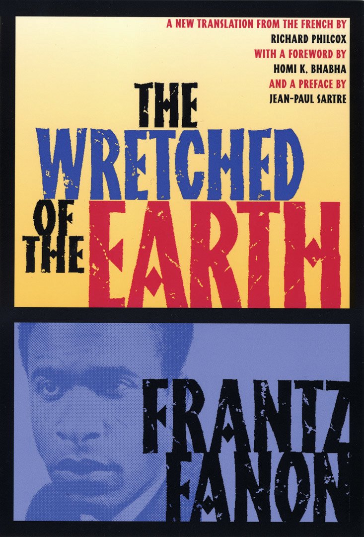 Book cover of 'The Wretched of the Earth' by Frantz Fanon with a portrait on a yellow and blue background.  Bookish Wonderland supports book lovers across Bangladesh who want to find quality English books, offering customer-friendly ordering and delivery plus sharp text and durable binding.