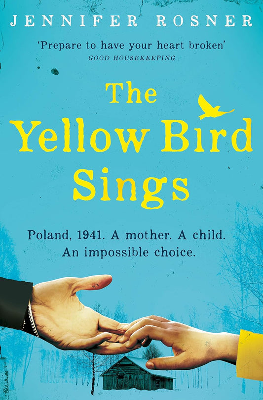 Book cover of 'The Yellow Bird Sings' with a blue background and hands reaching towards each other. Bookish Wonderland provides a convenient way for readers throughout Bangladesh to shop for durable printed books with fast delivery options in Dhaka and clear print with strong binding.