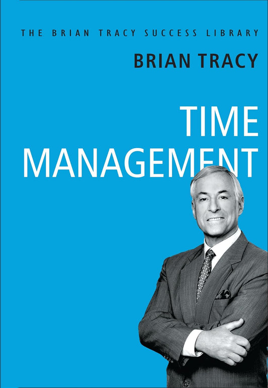 Book cover of 'Time Management' by Brian Tracy with a blue background and portrait of the author. Available in bd.