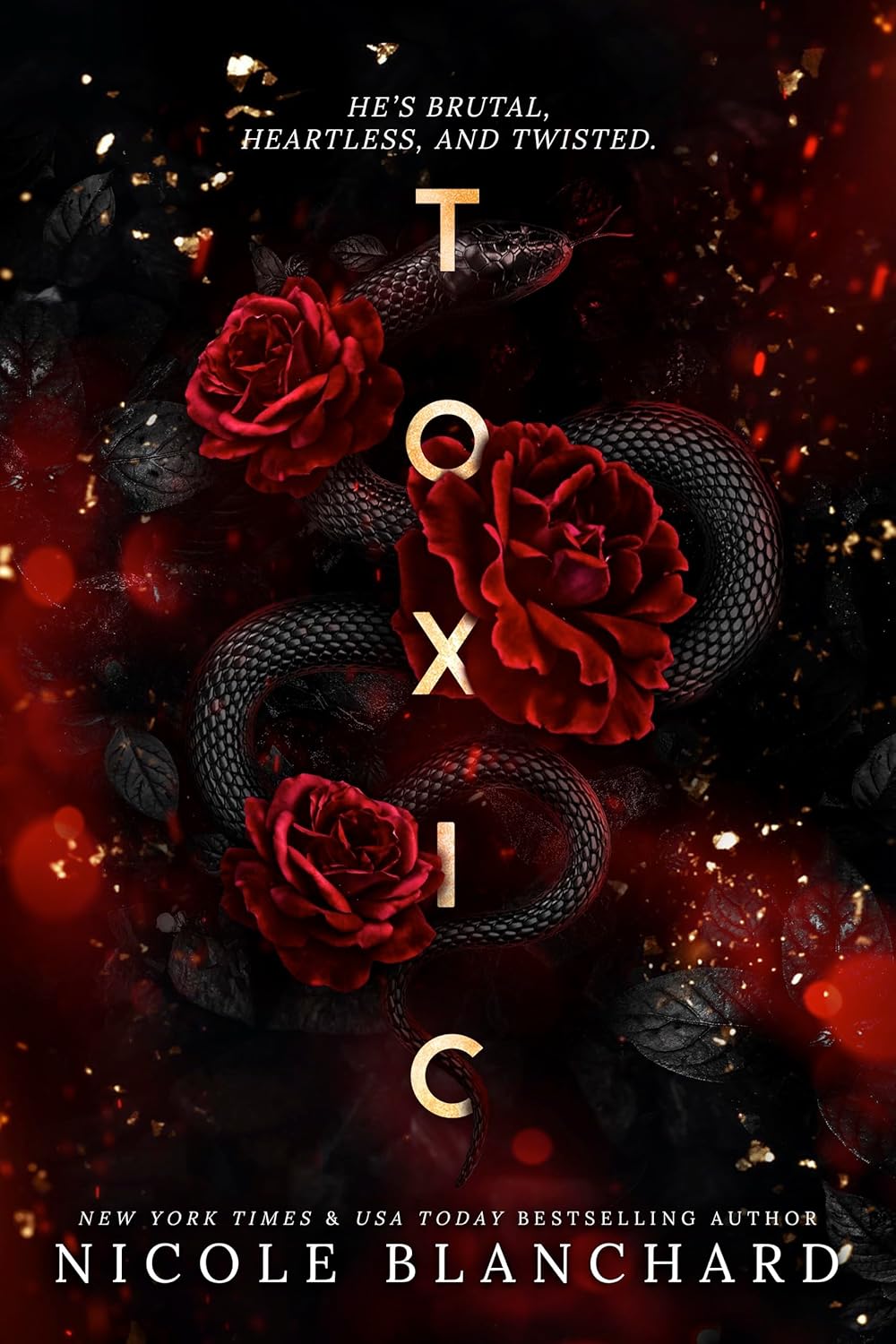 Book cover of 'Toxic' with red roses and a snake, dark background book price n bd.