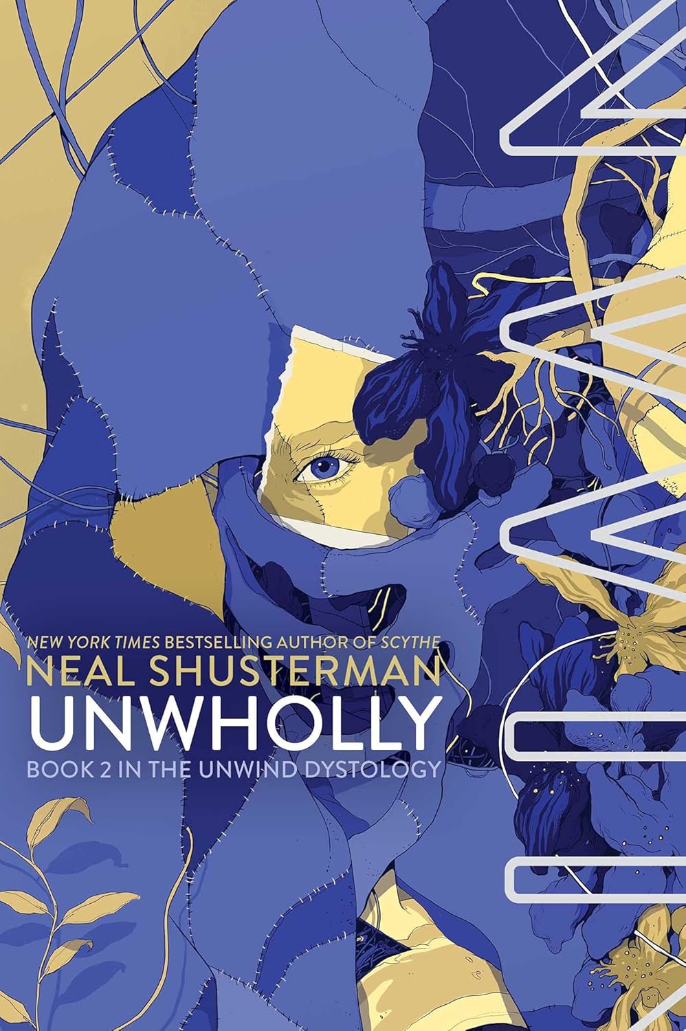 UnWholly Novel by Neal Shusterman (Unwind Dystology Series, Book 2 of 4) book cover featuring the bestselling young adult dystopian science fiction sequel, available from Bookish Wonderland in Bangladesh.