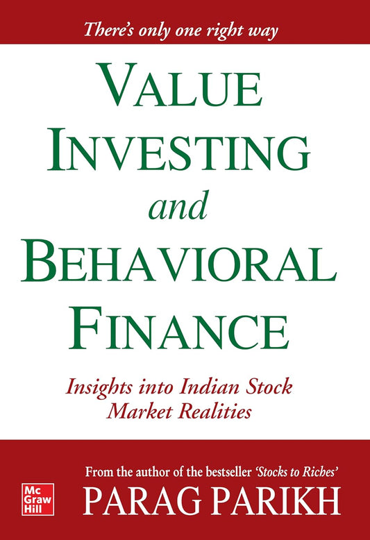 Book cover of 'Value Investing and Behavioral Finance' by Parag Parikh with a red and green color scheme. in BD