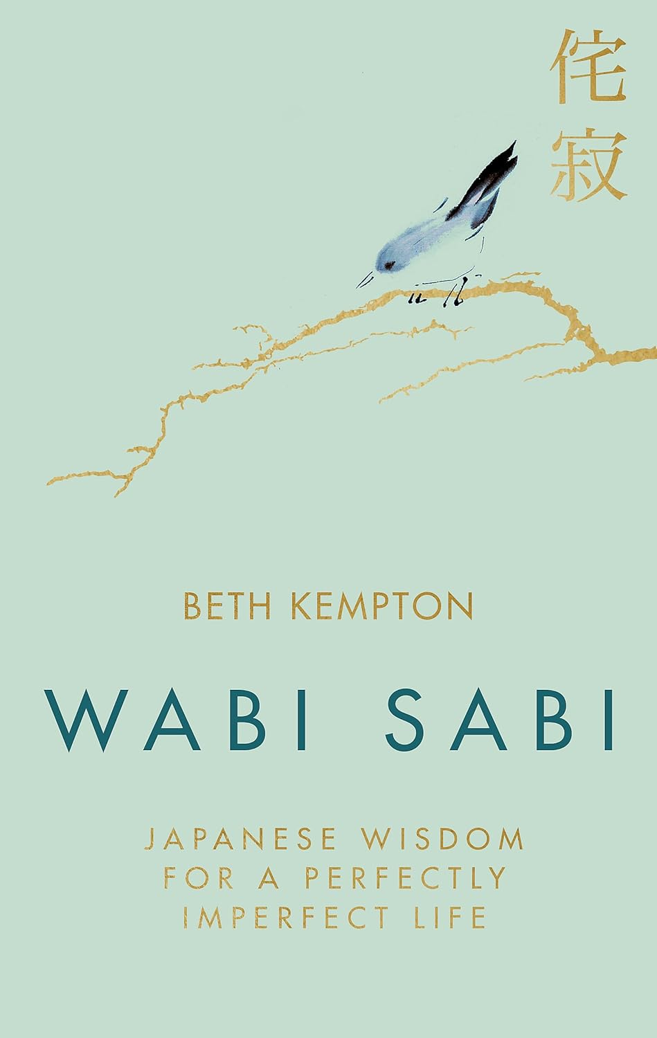 Book cover of 'Wabi Sabi' by Beth Kempton with a minimalist design and bird illustration.
