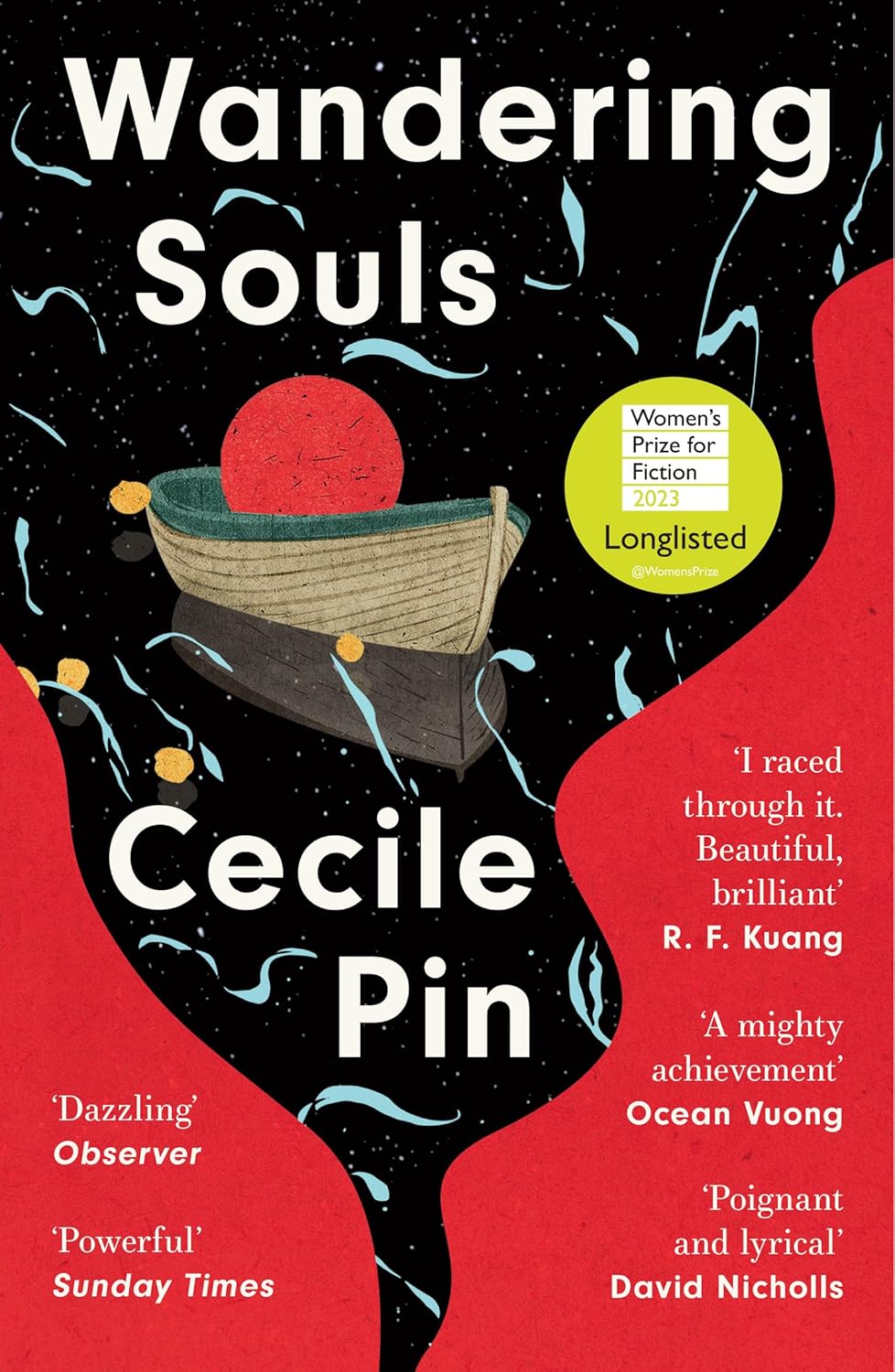 Book cover of 'Wandering Souls' by Cecile Pin with a red and black design which is available in BD.