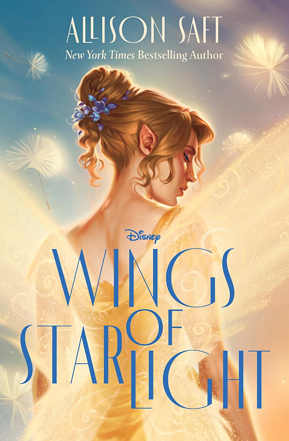 Book cover of 'Wings of Starlight' by Allison Saft with a fairy-like character and Disney branding.