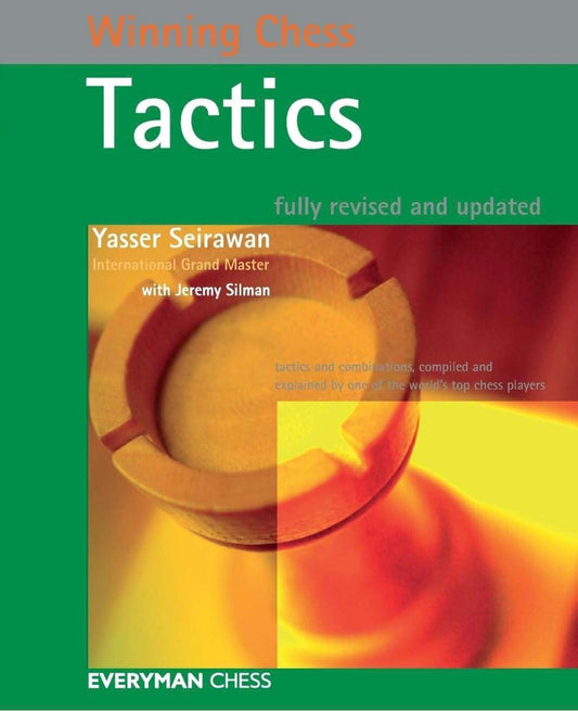 Book cover of 'Winning Chess Tactics' by Yasser Seirawan with a chess piece design.